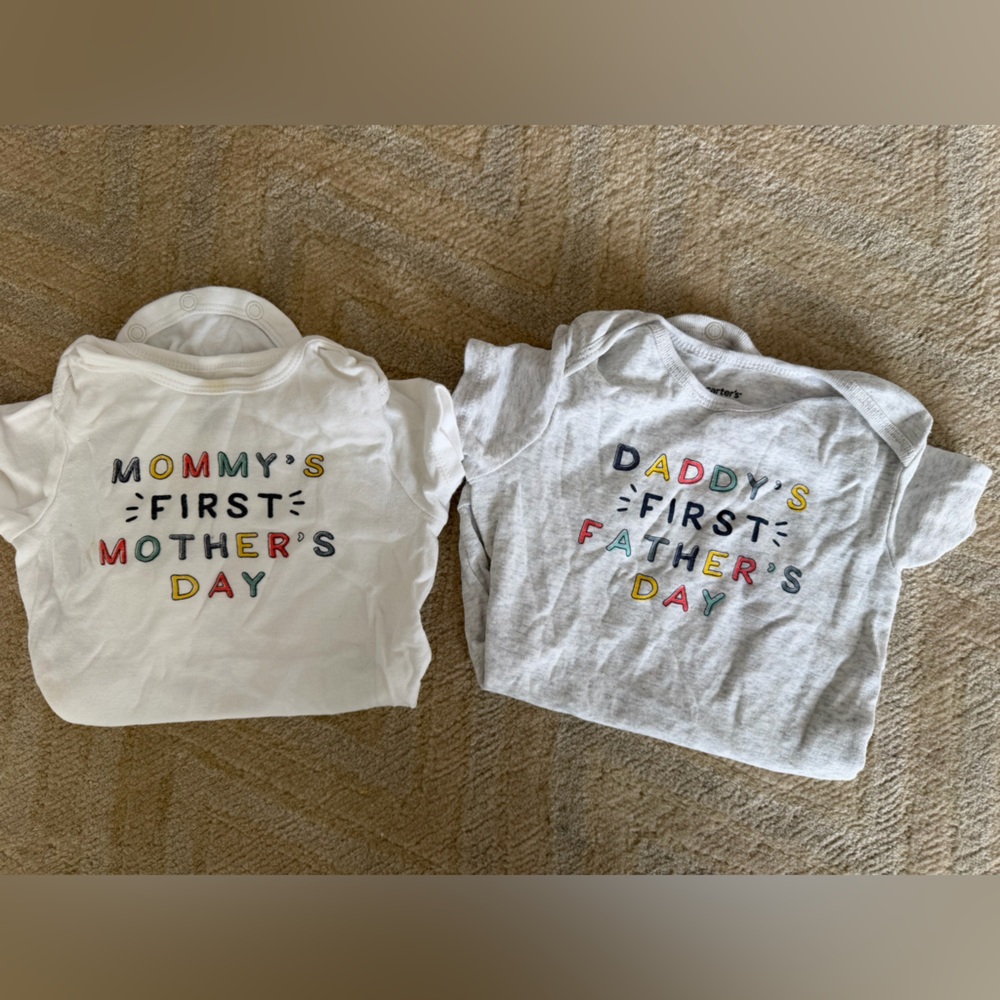 Carter's First Mother's Day & First Father's Day Onesie-- 12 months